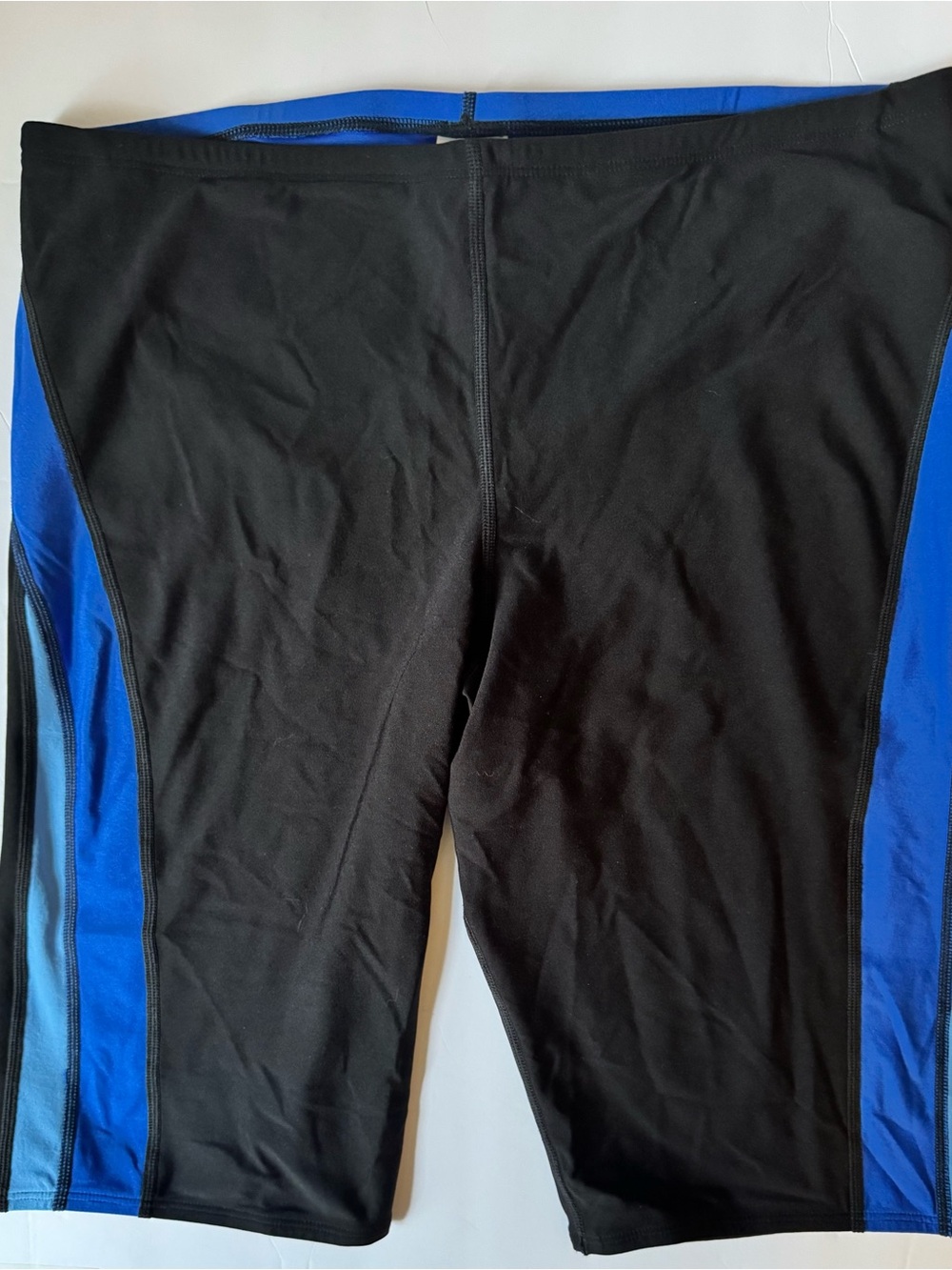 Speedo Men's 38 Shorts Endurance Black White Stripe Biking Athletic 38”x16.5”